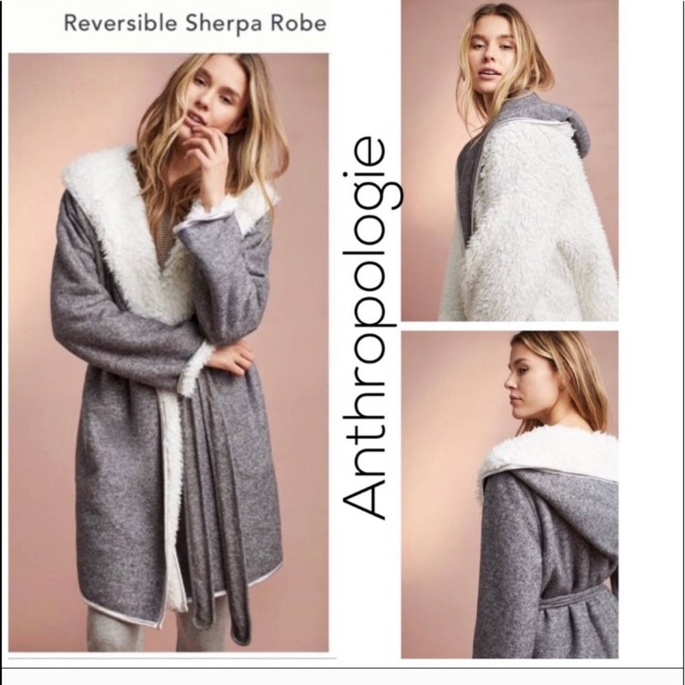 Anthropologie, Sherpa Robe. Reversible.size12/14